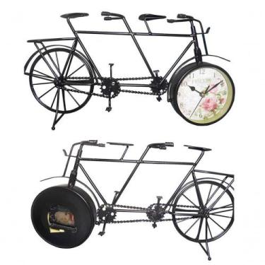 Imagem de Relogio Vintage Modelo Bicicleta Retro De Mesa Para Casa - BRASLU