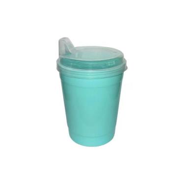 Imagem de Copo Infantil Plástico Baby C/ Tampa Bico Escolar Antivazamento 250ml 