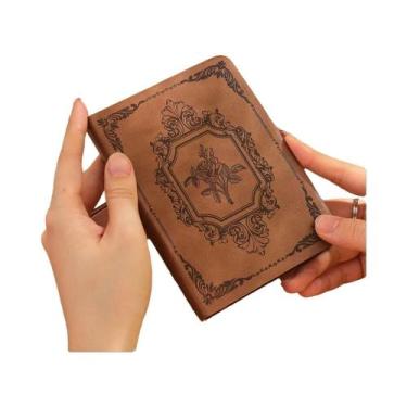 Imagem de Caderno Vintage Premium Em Couro Com Capa Embossada, 144 Folhas De Pap