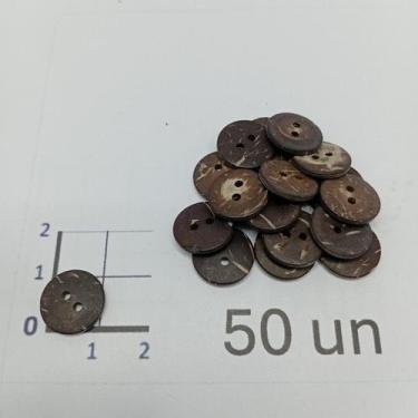 Imagem de Botões Côco 12mm 2 Furos Fosco 50Un 100Un 200Un confecção camisas vest