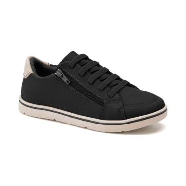 Imagem de Sapato Infantil Klin Flyer Kids Preto Zíper Elástico 469.215, 36