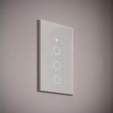 Imagem de Interruptor Inteligente 1 2 3 Botão Wifi Smart Automação Touch Branco 