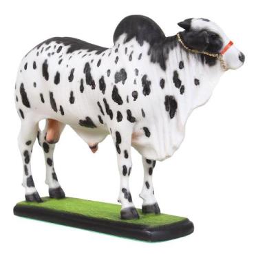 Imagem de Escultura Boi Nelore Pintado Preto Home Western Decor 39145