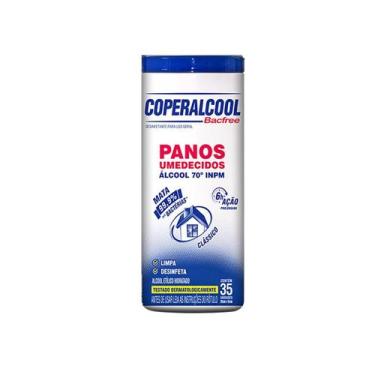 Imagem de Lenço Umedecido Álcool 70 Coperalcool Pote 35 Panos Limpeza Prática Su