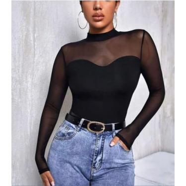 Imagem de Body Tule Preto - Arlequina, Preto, M