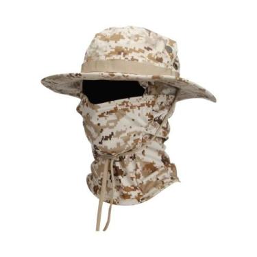 Imagem de Chapéu De Sol Masculino De Aba Larga 2 Peças/Conjunto Balaclava Boonie