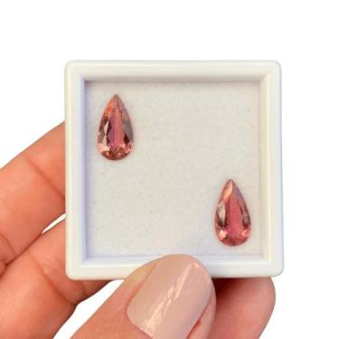 Imagem de Turmalina Rubelita Rosada Gota Par 3,96ct - ENE2ESE Gemstone Colored
