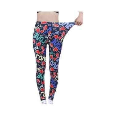 Imagem de Leggings Femininas Com Estampa Floral De Cintura Alta, Jeggings Elásti