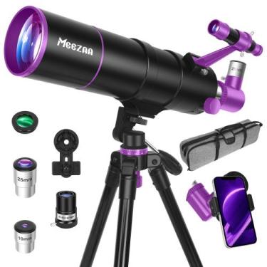 Imagem de Telescópio Refrator MEEZAA 90 mm de Abertura e 550 mm de Distância Foc