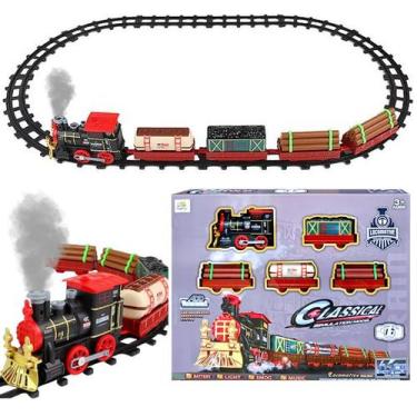 Imagem de Trem Maria Fumaça Vagão Trilhos Ferrovia Brinquedo Infantil - Flix M, 