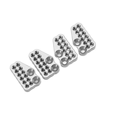 Imagem de Código fixo de amortecedor de choque de metal, tamanho preciso, direção suave e peças de atualização de carro RC Ângulo ajustável Desempenho estável para carro RC(Prata)