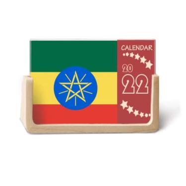 Imagem de Agenda de mesa com bandeira nacional da África 2022 da Etiópia para 12 meses
