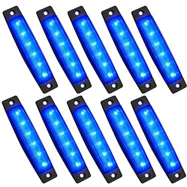Imagem de PSEQT 10 peças de luzes de LED de rocha, para carro, rodinha, para-lamas, bem iluminado, kit para carrinhos de golfe, Jeep Wangler Offroad, caminhão, Ford RV, UTV, ATV, Snowmobile (azul)