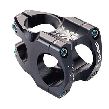 Imagem de Hastes de guidão de bicicleta de montanha CNC ultra leve, vazadas para guidão curto, 35 mm, haste de guidão para haste de liga de alumínio para a maioria das bicicletas, bicicletas de estrada, MTB, BMX, equipamento fixie, ciclismo (preto)