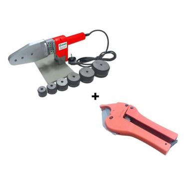 Imagem de Kit Termofusora 110v 800w com 6 Bocais + Tesoura Corta Tubos Ppr Topfusion