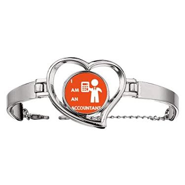 Imagem de N/A N/A Pulseira de trabalho de dados de contabilidade calculadora bracelete de arame para joias de coração, medium, metal