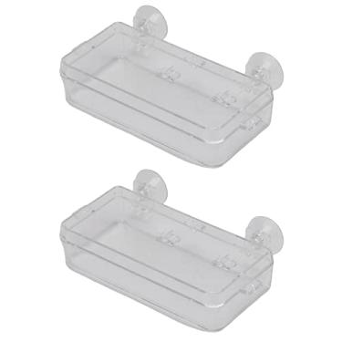 Imagem de 2Pcs Anti-Escape Bowl com alimentador de ventosa transparente destacável Gecko Feeder para répteis alimentação de alimentos e água