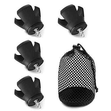 Imagem de Linkidea 4 Pacotes de Recuperador de Bola de Golfe para Putter, Garra de Pegar Bola de Golf, Ferramenta de Sucção de Fixação de Putter com Bolsa de Armazenamento de Malha de Bola de Golfe (Preto)