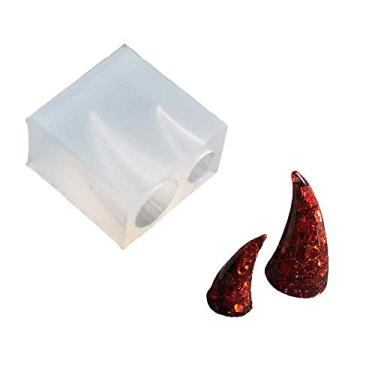 Imagem de ResinPro - Pingente de chifre de silicone de chifre de animal de tamanho pequeno, moldes de resina, moldes de unicórnio, cúpula, cabochon, moldes de resina, chocolate, doces, bolo, ferramenta de decoração