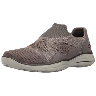 Imagem de Skechers USA Glides Elten Mocassim masculino, Cinza, 7.5