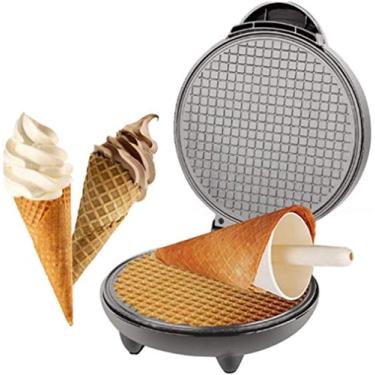Imagem de Máquina de fazer cone de waffle – Máquina de rolo de ovos crocante de 25,4 cm com rolo modelador | Forma de omelete crocante antiaderente para panquecas de sorvete ou waffles atualizados