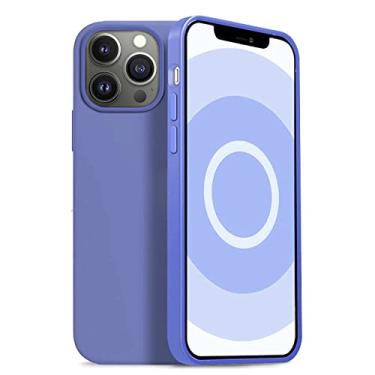 Imagem de Capa de silicone líquido para iphone 14 13 pro max à prova de choque para iphone 13 12 mini 11 pro telefone capa protetora macia, roxa, para iphone12 promax