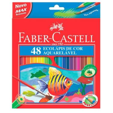 Imagem de Ecolápis De Cor Aquarelável Faber-Castell - Estojo Com 48 Cores - Ref
