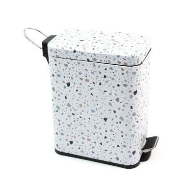 Imagem de Lixeira retangular de metal com pedal granilite 5L - Oikos