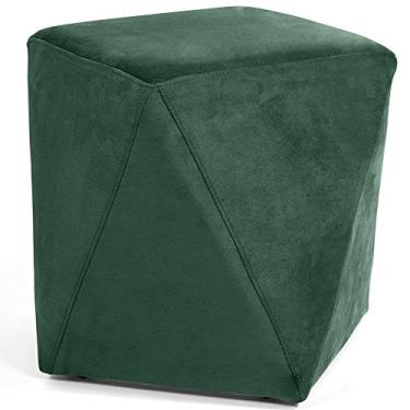 Imagem de Puff Decorativo Para Sala de Estar Ametista D02 Veludo Verde Musgo C-303 - Lyam Decor