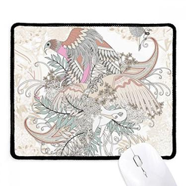 Imagem de Mousepad de borracha para jogos com bordas costuradas e pássaro de árvore floral