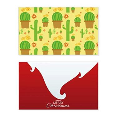 Imagem de Cactus Vaso de Plantas Suculentas Padrão Feriado Feliz Natal Cartão de Parabéns Mensagem de Letras de Natal