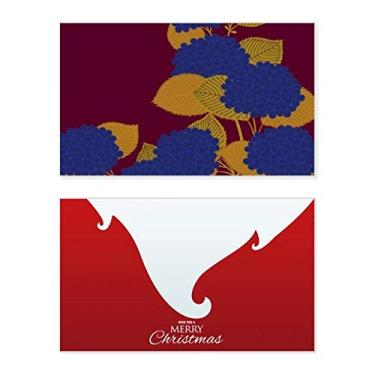 Imagem de Pintura Cultura Japonesa Flor Ouro Azul Feriado Feliz Natal Cartão de Parabéns Mensagem Natal Letra