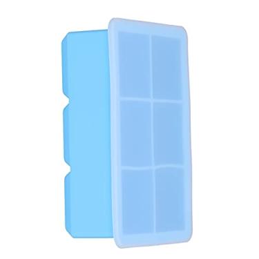 Imagem de LZKW Forma de bandeja de gelo, fácil de desmontar moldes de cubos de gelo, reutilizáveis, multifuncionais para bolos para cubos de gelo para chocolate (azul celeste)