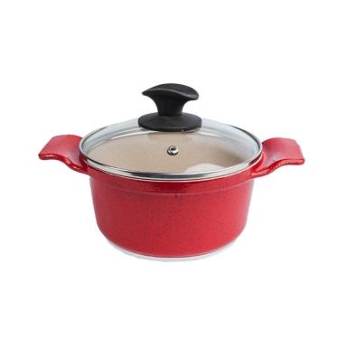 Imagem de Caçarola Vermelha Antiaderente Marmorizada Javali AA 24cm