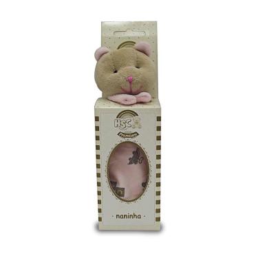 Imagem de Naninha Hsc Plush Algodão Urso Orelha Rosa
