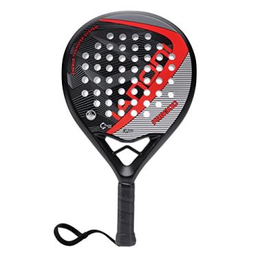 Imagem de Raquete de raquete de padel de fibra de carbono com espuma de espuma de EVA com espuma flexível raquetes de tênis leves (8300-vermelho)