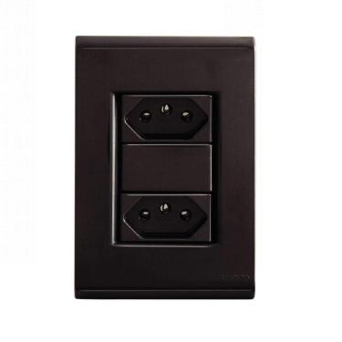 Imagem de Conjunto Tomada Dupla 20A Grafite 57173/066 Tramontina Liz