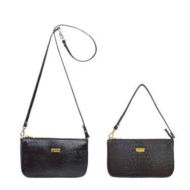 Imagem de Bolsa Pequena Tiracolo Transversal Couro Legítimo (Preta)