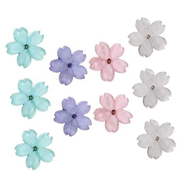 Imagem de NUOBESTY 10 Pcs botão decorações florais botões de casaco de flores bonecas bonecos calça jeans botões de forma de flores enfeites de roupas as flores Acessórios Fivela de camisa resina