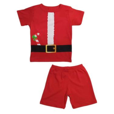 Imagem de Conjunto Infantil Temático Fantasia Natal Camiseta e Short