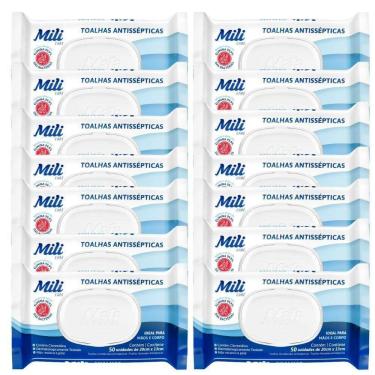 Imagem de Toalhas Antissépticas Mili 14 Pacotes C- 50 (total: 700 Toalhas)-sem álcool