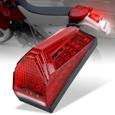 Imagem de MOVOTOR Luz traseira LED 500% brilhante luz de freio traseiro com iluminação de placa de licença compatível com Dirt Bike Enduro Cafe Custom Honda XR650L XR600R Suzuki DR650