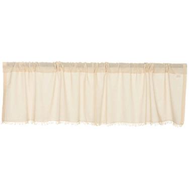Imagem de Farmhouse Cortina de cozinha branca natural cor sólida algodão tabaco pano cortina varão transparente 40,6 x 72 Valance