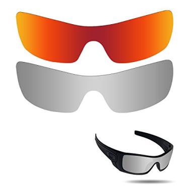 Imagem de Fiskr Lentes de reposição polarizadas anti-água salgada para óculos de sol Oakley Batwolf, embalagem com 2 peças