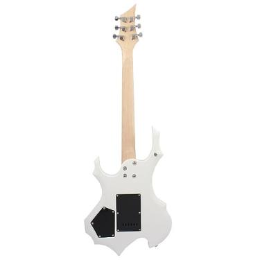 Imagem de Guitarra elétrica, guitarra elétrica de jacarandá de 24 tiros, guitarra elétrica para iniciantes, guitarra elétrica profissional, kit de guitarra, baixo (branco)