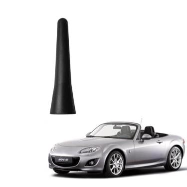 Imagem de Antena curta compatível com Ford Mustang 2010-2024 e Mazda MX-5 Miata NC ND 2005-2024 | Preto 6,3 cm | Substituição direta de mini antena de rádio | Antena para carro