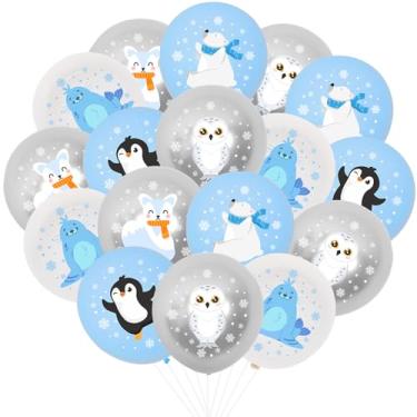 Imagem de kreat4joy Winter Animals Birthday Party Decorations, Arctic Polar Animals Latex Balloon Winter Animals Baby Shower Party Favors for Winter Theme Arctic Animals Party Decorations