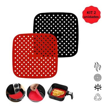 Imagem de Kit 2 Tapete protetor Culinário Airfryer Fritadeira forno Silicone 20c
