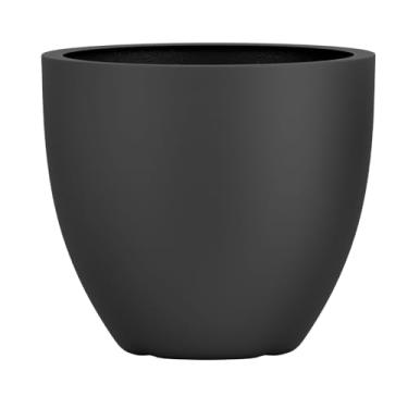 Imagem de Vaso Fibra De Vidro 36cm Redondo Viena P Decorativo Vietnamita (Preto Fosco)