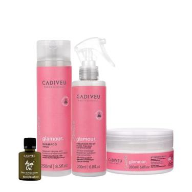 Imagem de Kit Cadiveu Professional Essentials Glamour Shampoo Máscara Fluido e A